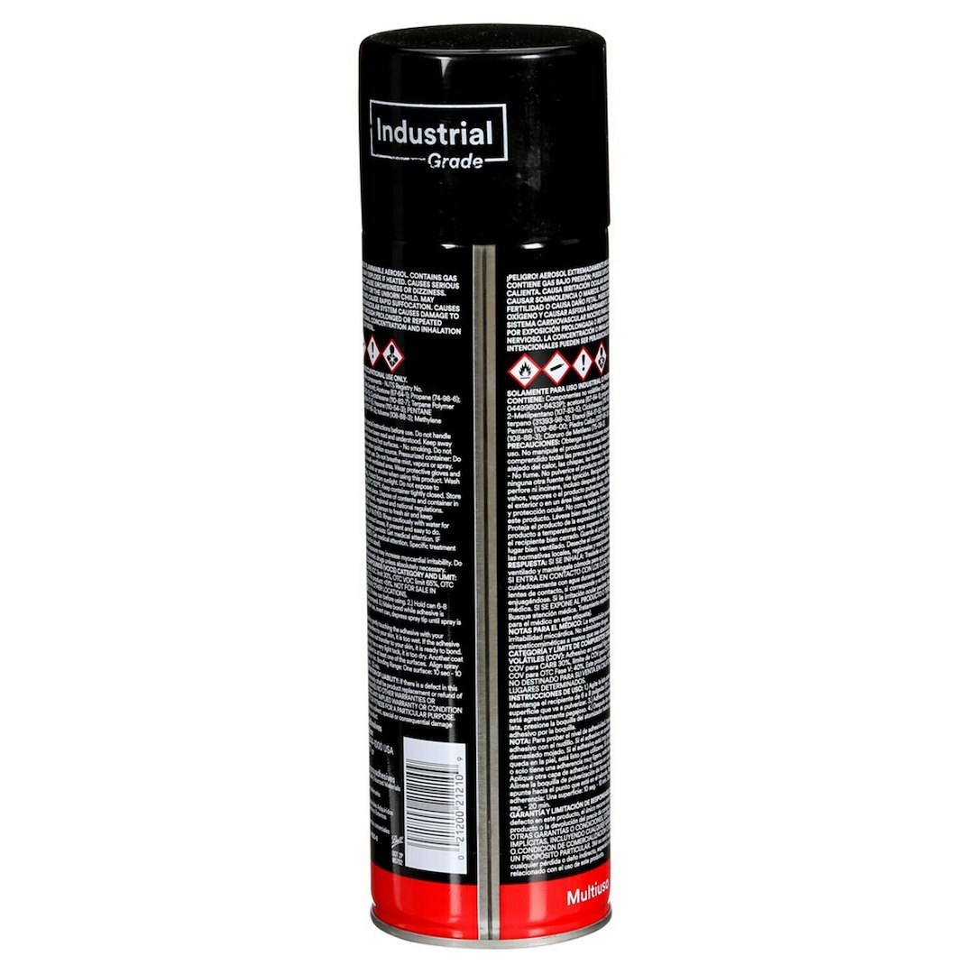 3M Trim and Upholstery Adhesive, Used to Bond Foils/ Carpeting/ Lightweight Foams/ Paper/ Cardboard/ Felt/ Metals/ Wood, 24 Ounce Aerosol Can – 21210