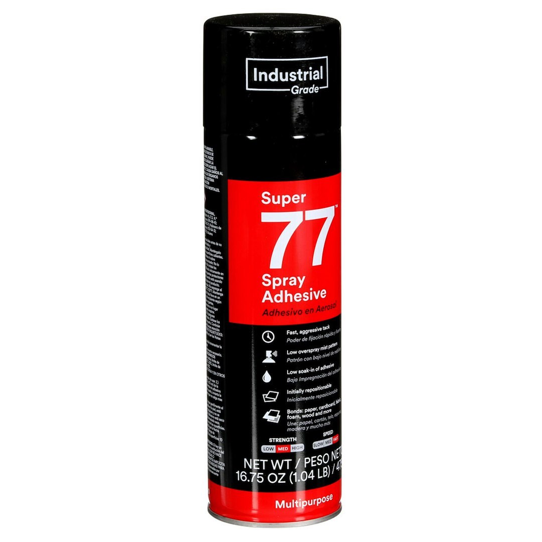 3M Trim and Upholstery Adhesive, Used to Bond Foils/ Carpeting/ Lightweight Foams/ Paper/ Cardboard/ Felt/ Metals/ Wood, 24 Ounce Aerosol Can – 21210
