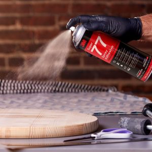 3M Trim and Upholstery Adhesive, Used to Bond Foils/ Carpeting/ Lightweight Foams/ Paper/ Cardboard/ Felt/ Metals/ Wood, 24 Ounce Aerosol Can – 21210