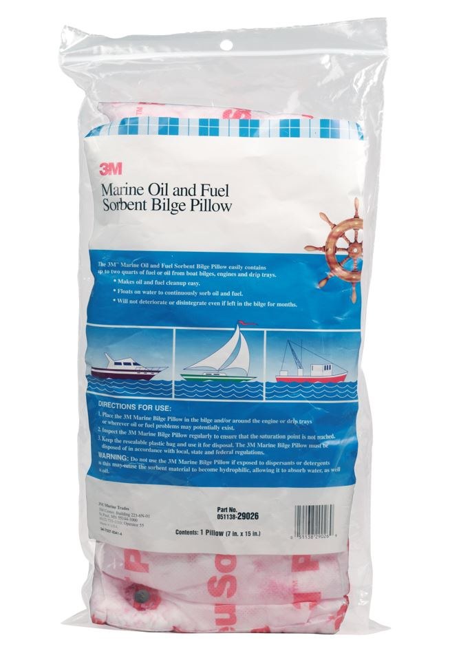 3M Oil Absorbent, High Capacity Absorbent, 15 Inch Length X 7 Inch Width Pads, Absorbs 12 Gallons Per Carton, Single – 29026
