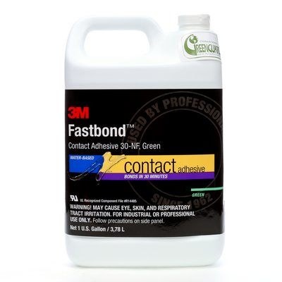 3M Flooring Adhesive, Fastbond ™, Use to Bond Most Foamed Plastics/ Plastic Laminate/ Wood/ Plywood/ Canvas, Brush/ Roll/ Spray, 1 Quart Jug – 30NF