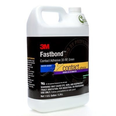 3M Flooring Adhesive, Fastbond ™, Use to Bond Most Foamed Plastics/ Plastic Laminate/ Wood/ Plywood/ Canvas, Brush/ Roll/ Spray, 1 Quart Jug – 30NF