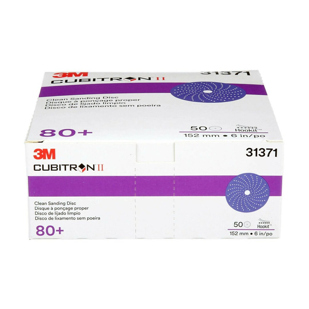3M Sanding Disc, Cubitron™ II Hookit™, Used for Fine Featheredging/ Paint Removal and Feather-Edging Removal, Purple, Precision Shaped Ceramic – 31371