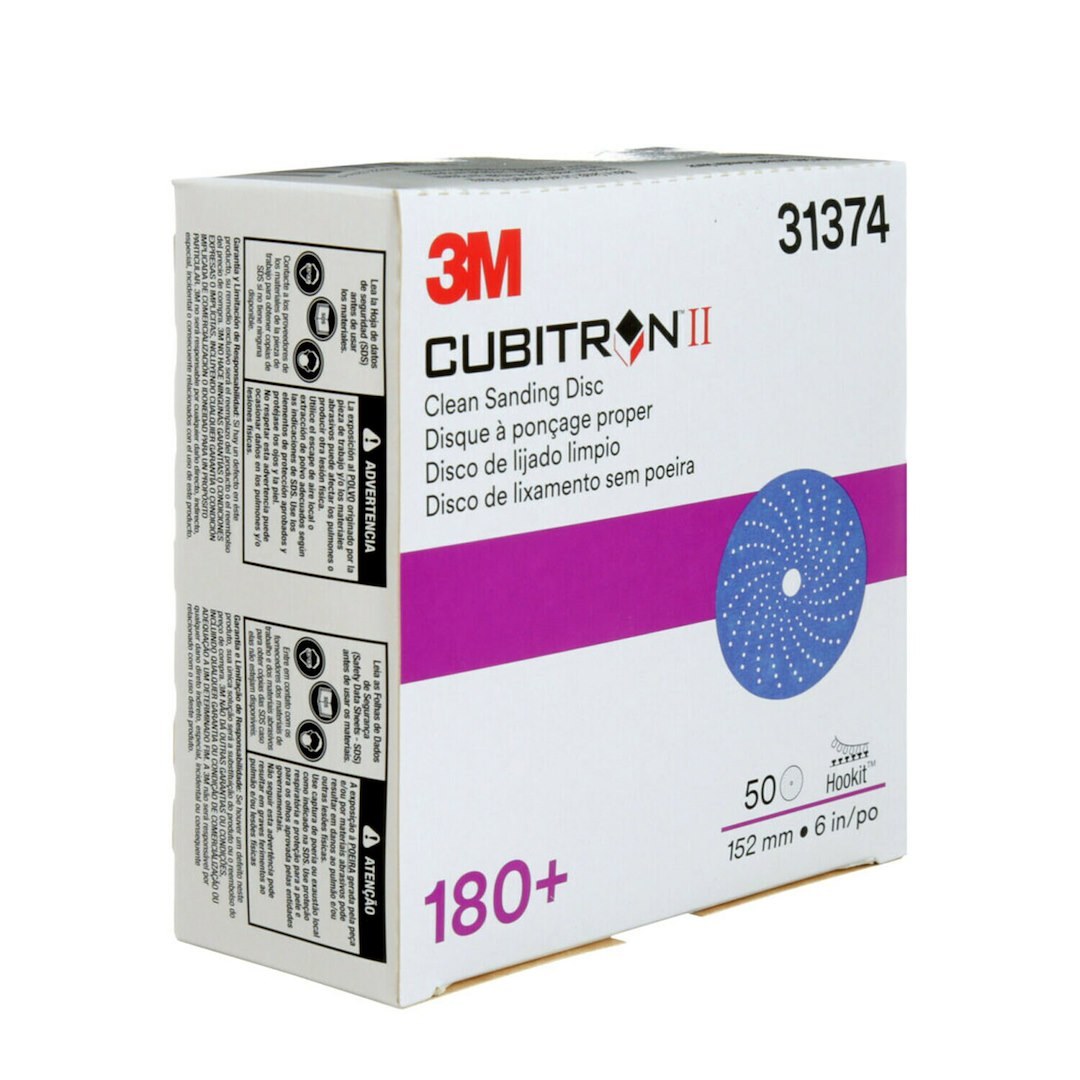 3M Sanding Disc, Cubitron™ II, Used for Featheredging/ Coarse Sanding/ Paint Removal/ Paint Stripping/ Random Orbital Sanding, Purple – 31374
