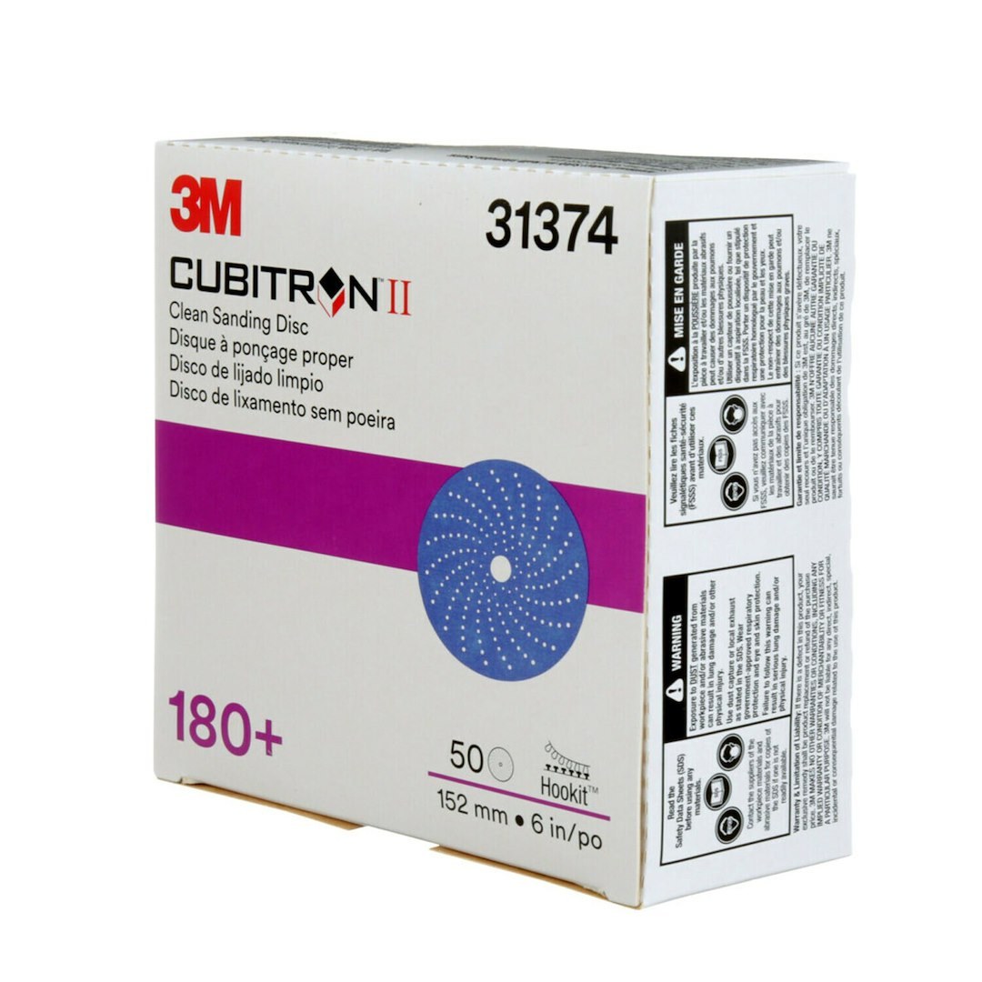 3M Sanding Disc, Cubitron™ II, Used for Featheredging/ Coarse Sanding/ Paint Removal/ Paint Stripping/ Random Orbital Sanding, Purple – 31374