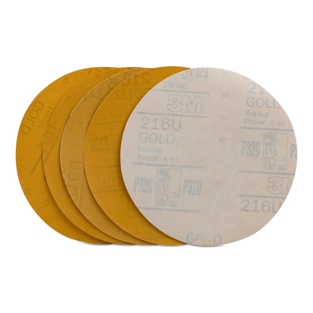 3M Sanding Disc, Stikit ™, Used for Fine Featheredging or Last Final Sanding Before Priming, Gold, Aluminum Oxide, 6 Inch Diameter – 31435