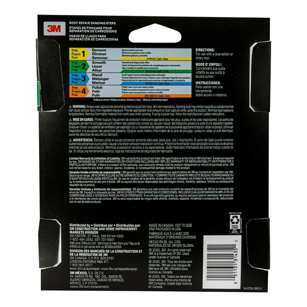 3M Sanding Disc, Stikit ™, Used for Fine Featheredging or Last Final Sanding Before Priming, Gold, Aluminum Oxide, 6 Inch Diameter – 31435