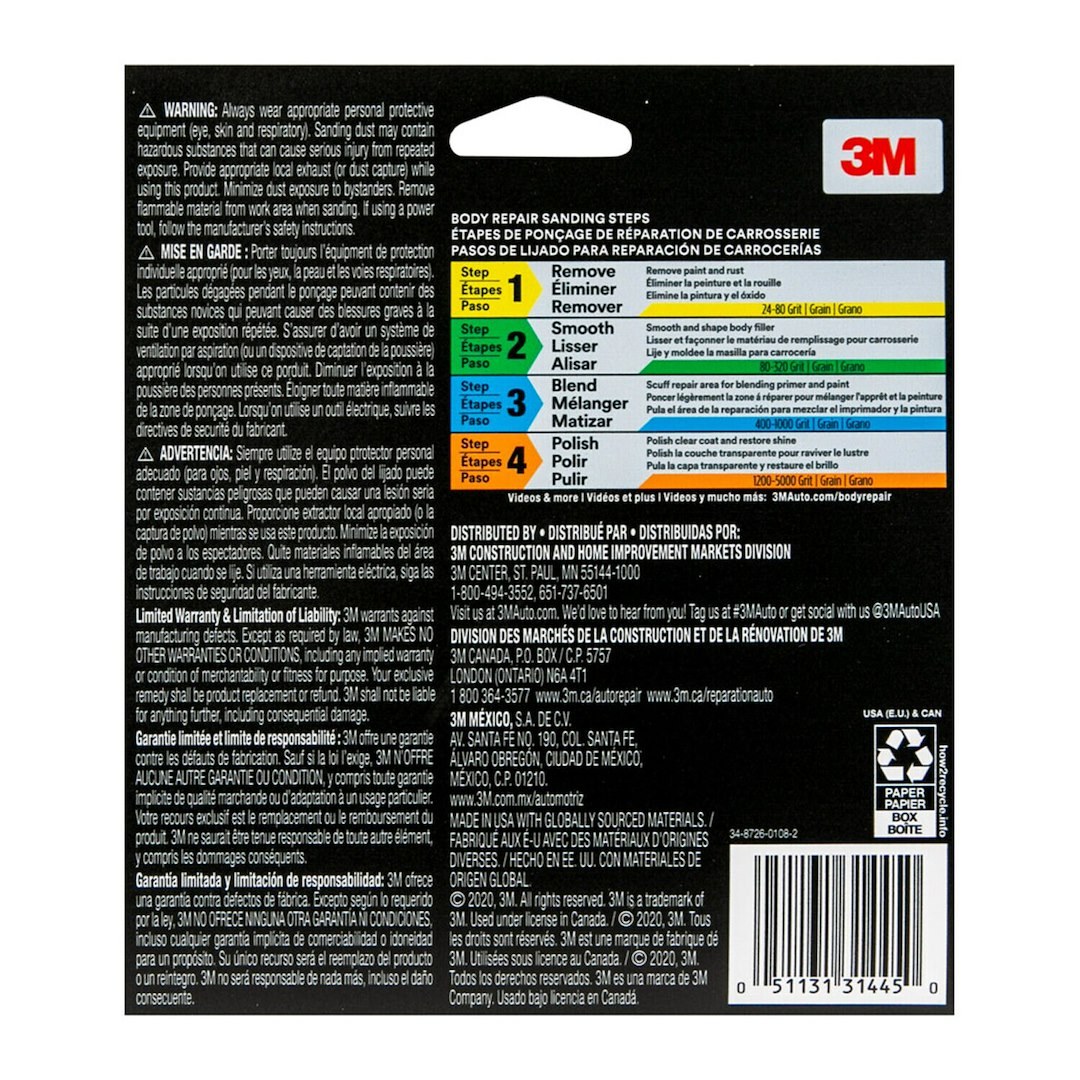 3M Sanding Disc, Stikit ™, Used for Paint/ Primer/ Fiberglass/ Metal/ Smc Surfaces, Gold, Aluminum Oxide, 6 Inch Diameter, Vinyl Backing Pads – 31445