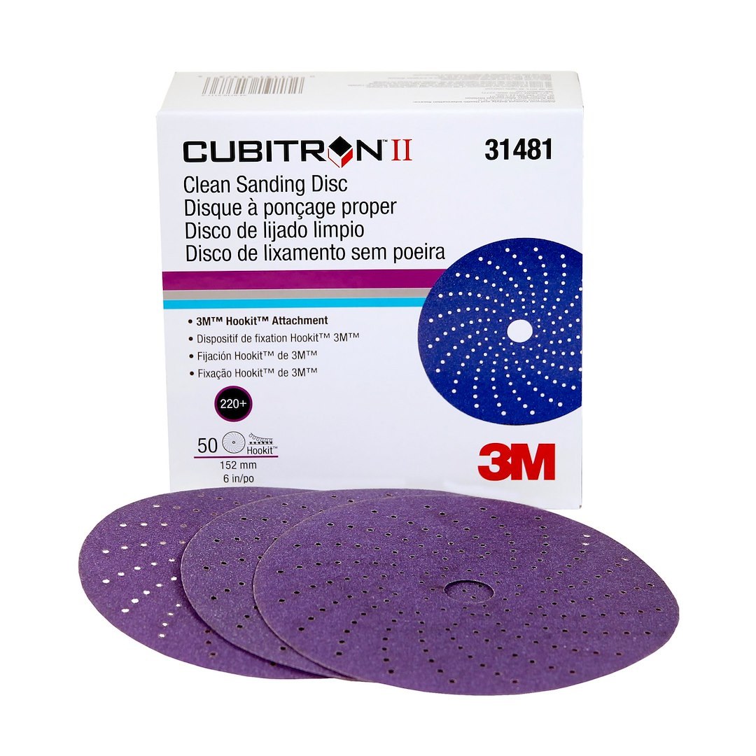 3M Sanding Disc, Cubitron™ II, Used for Fine Featheredging/ Paint Removal and Feather-Edging Removal, Purple, Precision Shaped Ceramic – 31481