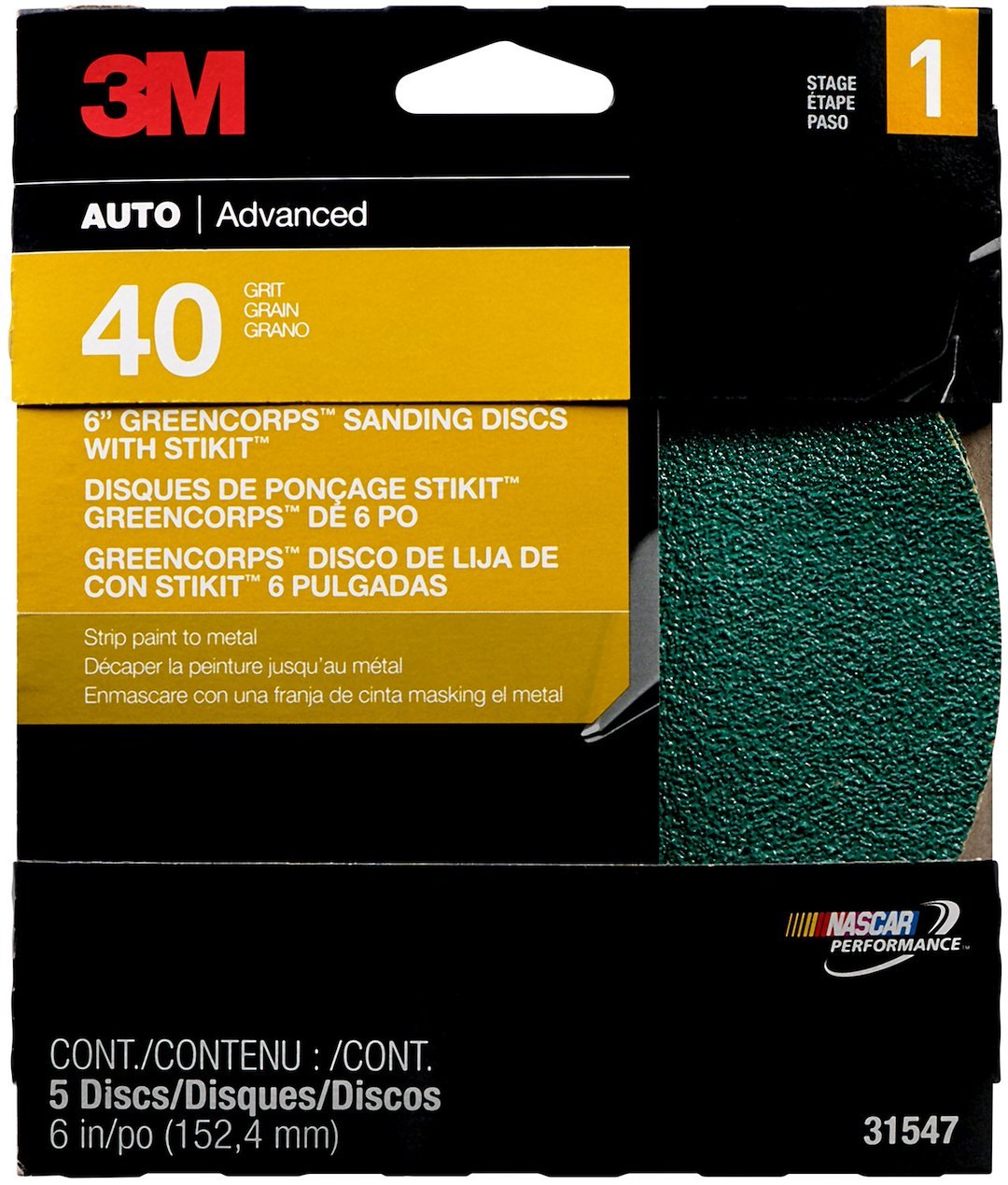 3M Sanding Disc, Stikit ™ Green Corps ™, Used for Stripping Paint to Metal, Shaping and Sanding Plastic Filler, Aluminum Oxide – 31547