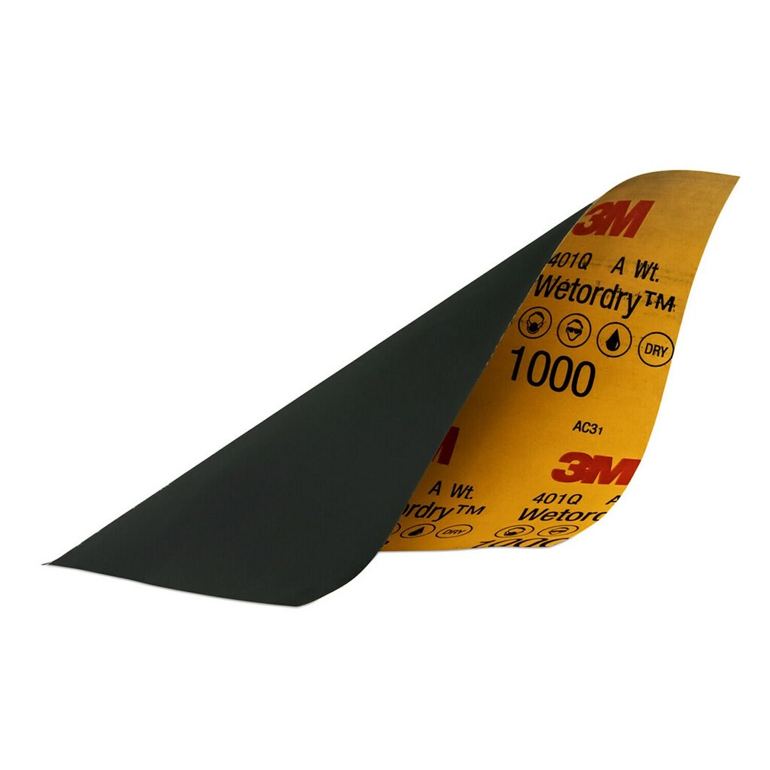3M Sandpaper, Wetordry ™, Use to Level Orange Peel, A Weight Paper Backing, 1000 Grit, Black, Silicon Carbide, No Attachment – 32021