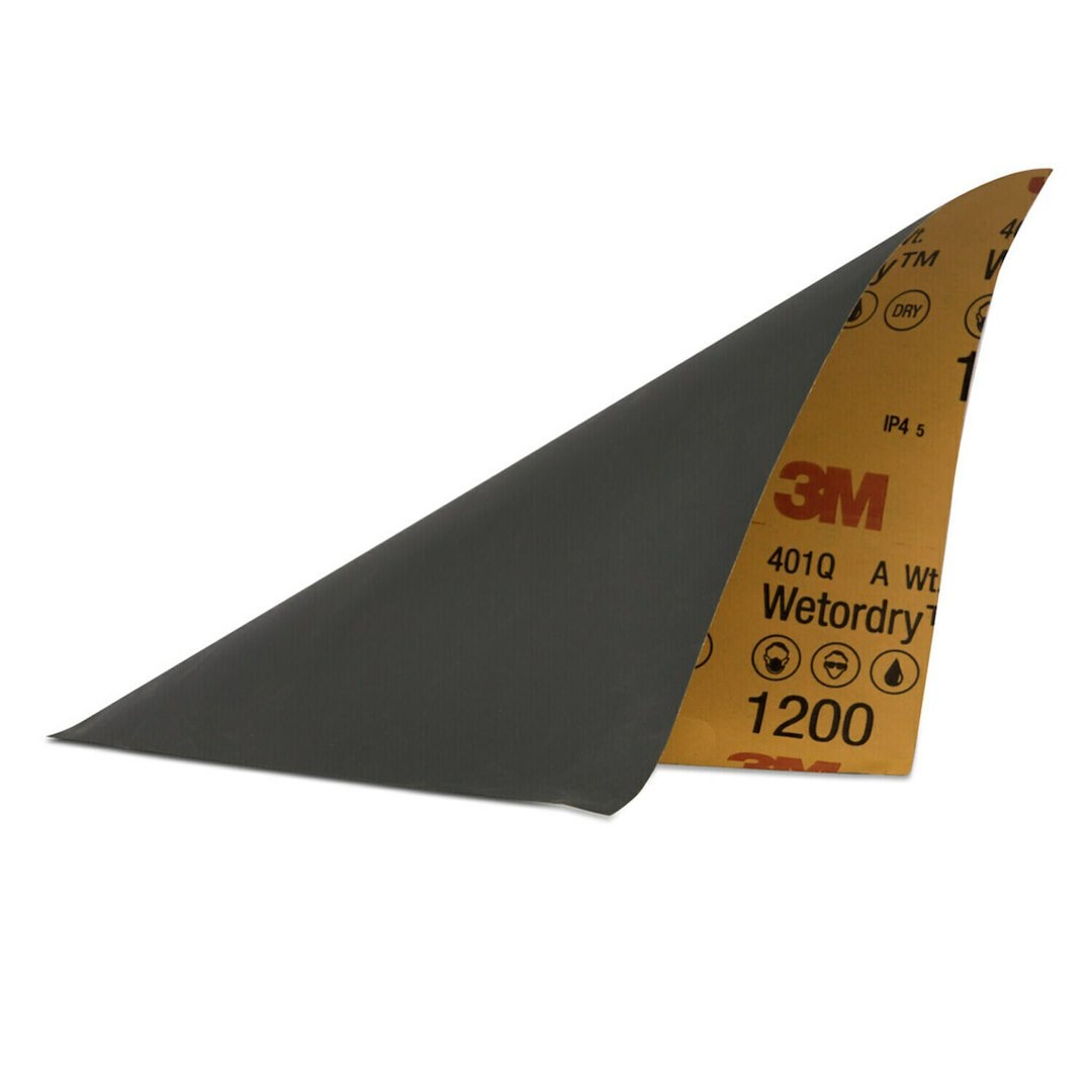 3M Sandpaper, Wetordry ™, Use to Level Orange Peel, A Weight Paper Backing, 1200 Grit, Black, Silicon Carbide, No Attachment – 32022