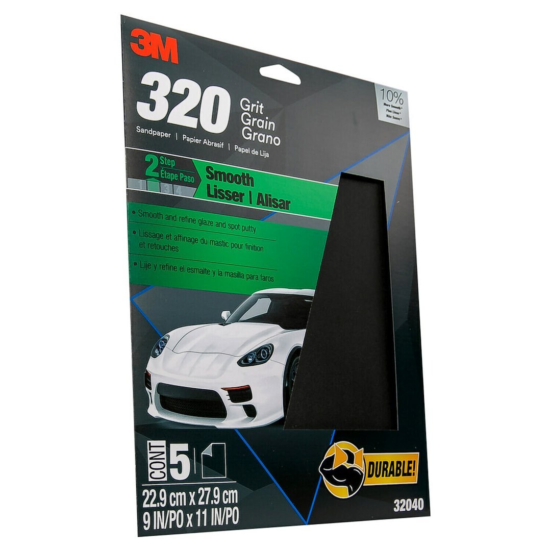 3M Sandpaper, Wetordry ™, Used IN Wet Sanding, A Weight Paper Backing, P320 Grit, Black, Aluminum Oxide, No Attachment – 32040
