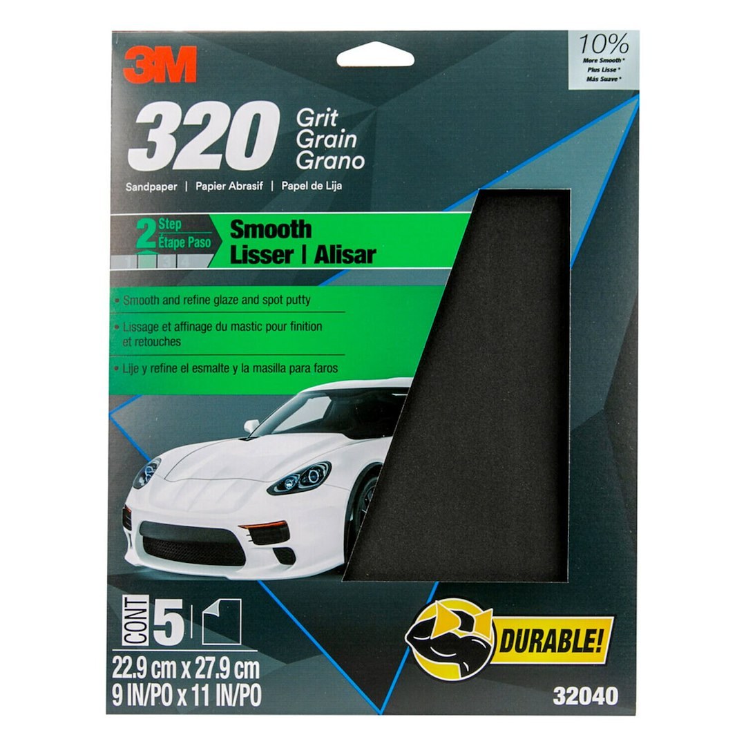 3M Sandpaper, Wetordry ™, Used IN Wet Sanding, A Weight Paper Backing, P320 Grit, Black, Aluminum Oxide, No Attachment – 32040