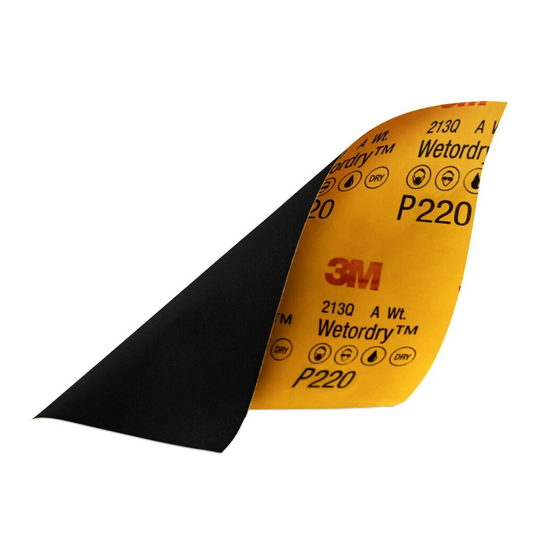 3M Sandpaper, Wetordry ™, Used IN Wet Sanding, A Weight Paper Backing, P220 Grit, Black, Aluminum Oxide, No Attachment – 32043
