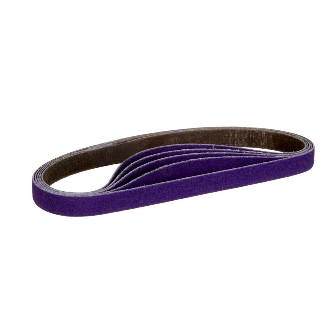 3M Sanding Belt, Cubitron ™ II, Use with 3M File Belt Sander, 60+ Grit, 18 Inch Length X 1/2 Inch Width, Dry Use, Purple, Ceramic – 33445