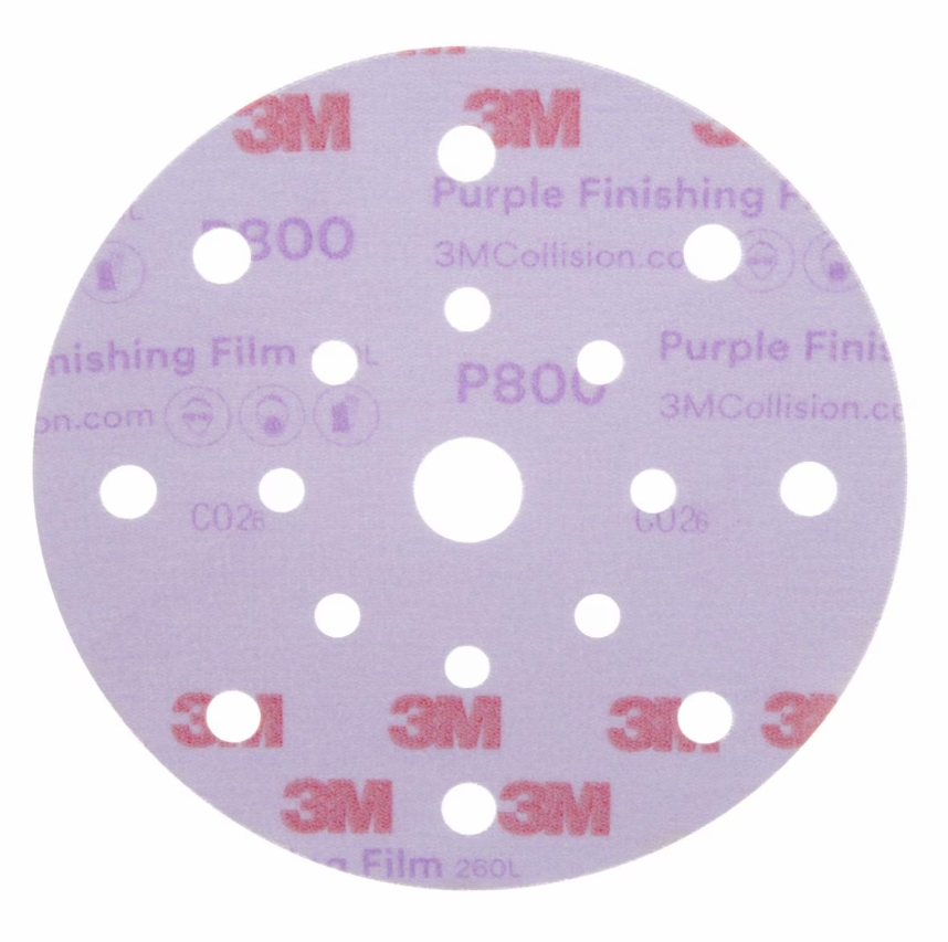 3M Sandpaper, Hookit ™, Sanding Disc, Dust-Free, Used for Repairing Large Area Paint Defects, P800 Grit, 6 Inch Diameter, Aluminum Oxide – 34781