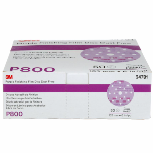 3M Sandpaper, Hookit ™, Sanding Disc, Dust-Free, Used for Repairing Large Area Paint Defects, P800 Grit, 6 Inch Diameter, Aluminum Oxide – 34781
