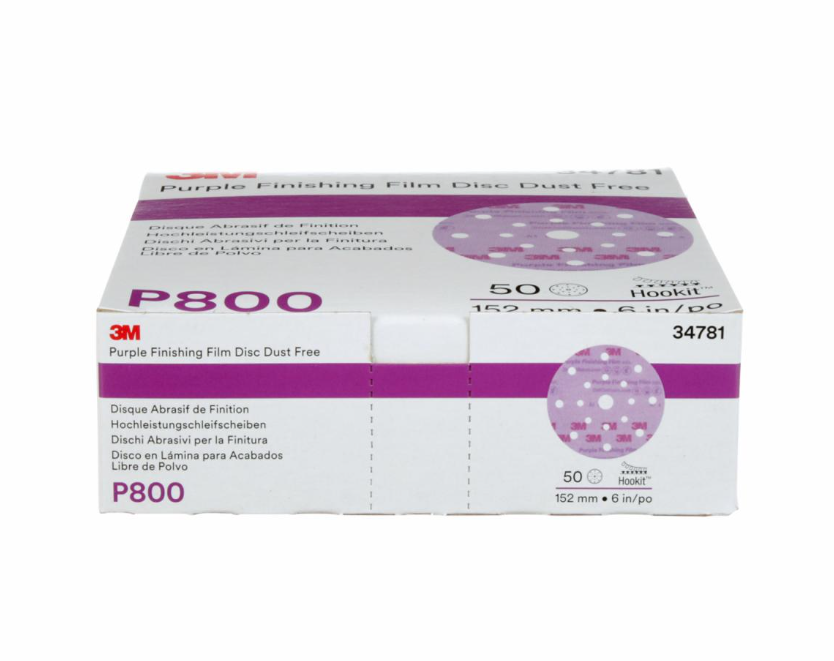 3M Sandpaper, Hookit ™, Sanding Disc, Dust-Free, Used for Repairing Large Area Paint Defects, P800 Grit, 6 Inch Diameter, Aluminum Oxide – 34781