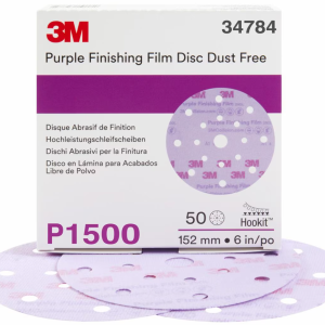 3M Sandpaper, Hookit ™, Sanding Disc, Dust-Free, Used for Repairing Large Area Paint Defects, P1500 Grit, 6 Inch Diameter, Aluminum Oxide – 34784