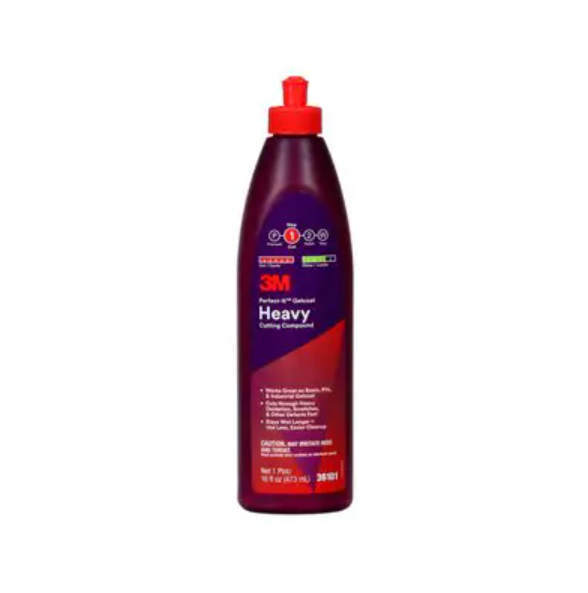 3M Rubbing Compound, Perfect-It™, Used to Remove Swirl Marks/ Minor Scratches and Light Oxidation While Producing a Wet Look Finish on Gelcoat – 36103