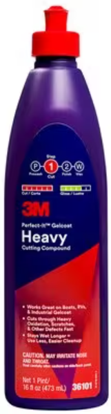3M Rubbing Compound, Perfect-It™, Used to Remove Swirl Marks/ Minor Scratches and Light Oxidation While Producing a Wet Look Finish on Gelcoat – 36103