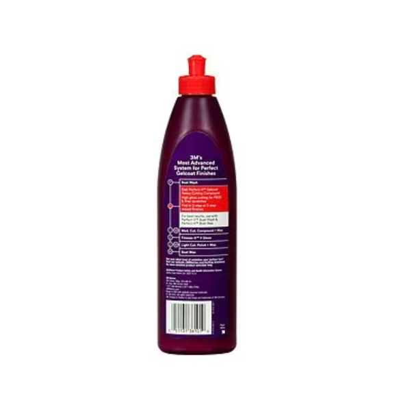 3M Rubbing Compound, Perfect-It™, Used to Remove Swirl Marks/ Minor Scratches and Light Oxidation While Producing a Wet Look Finish on Gelcoat – 36103