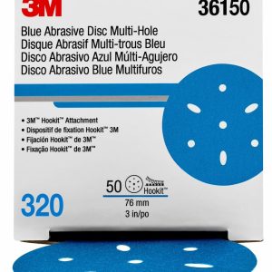 3M Sandpaper, Hookit ™, Sanding Disc, Used for Repair and Paint Preparation Process, 320 Grit, 3 Inch Diameter, Dry Use Only – 36150