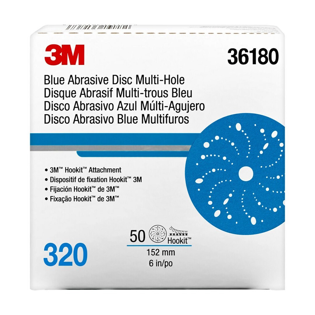3M Sandpaper, Hookit ™, Sanding Disc, Used for Repair and Paint Preparation Process, 320 Grit, 6 Inch Diameter, Dry Use Only – 36180