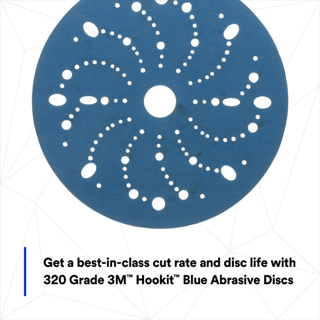 3M Sandpaper, Hookit ™, Sanding Disc, Used for Repair and Paint Preparation Process, 320 Grit, 6 Inch Diameter, Dry Use Only – 36180