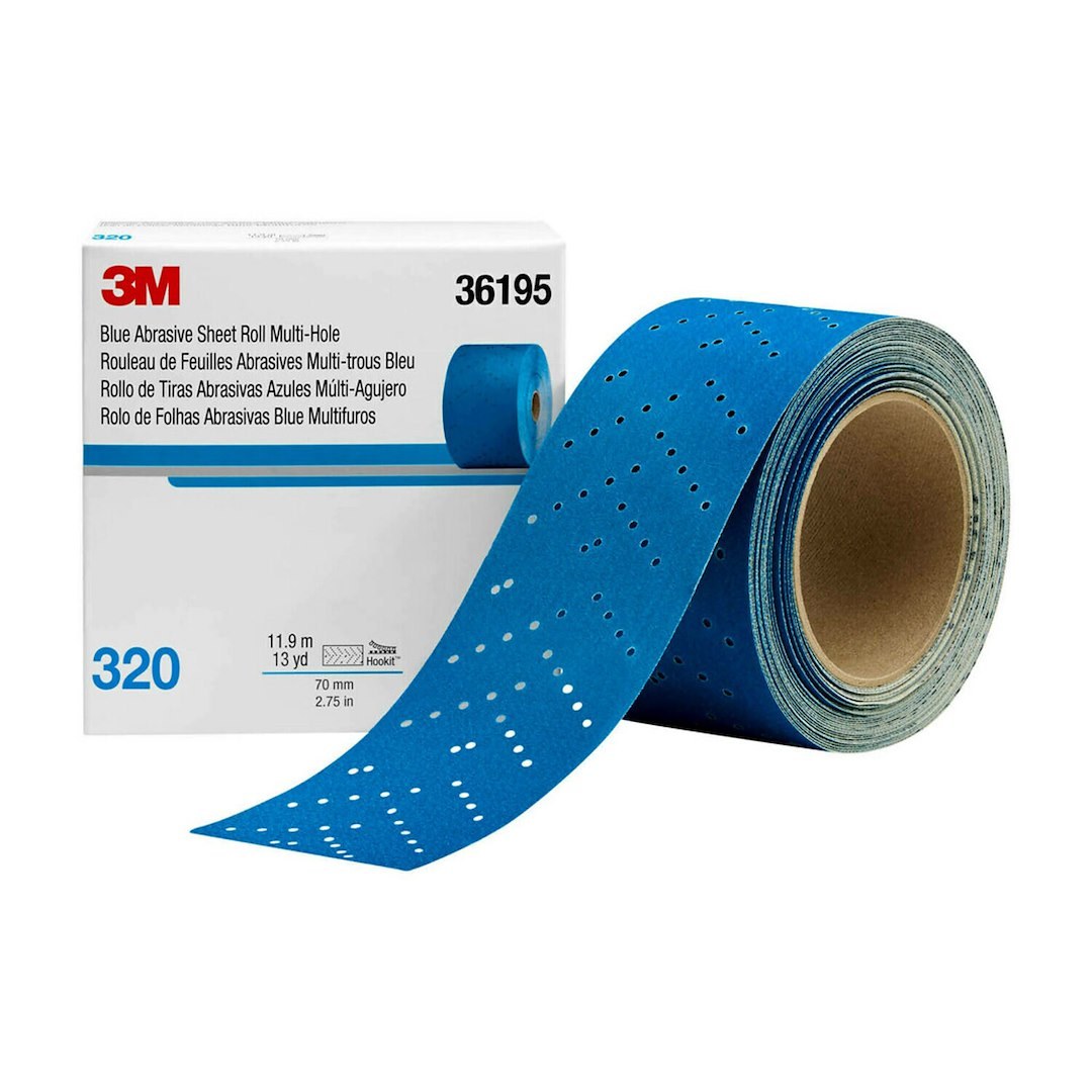 3M Sandpaper, Hookit ™, Used for Repair and Paint Preparation Process, 320 Grit, 13 Yard Length X 2-3/4 Inch Width, Dry Use Only – 36195