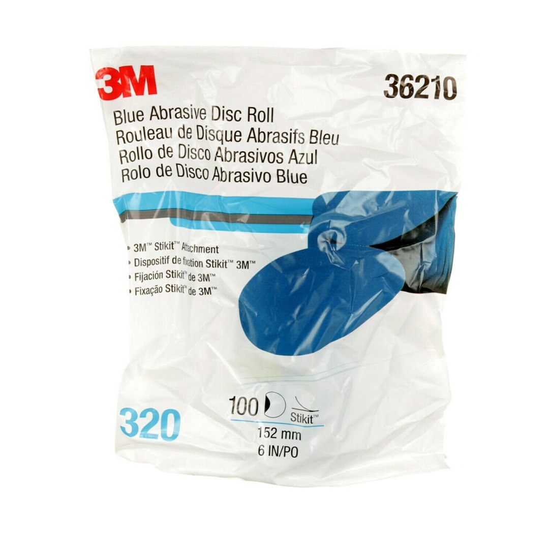 3M Sandpaper, Stikit ™, Used for Repair and Paint Preparation Process, Paper Backing, 320 Grit, Blue, Ceramic Aluminum Oxide – 36210