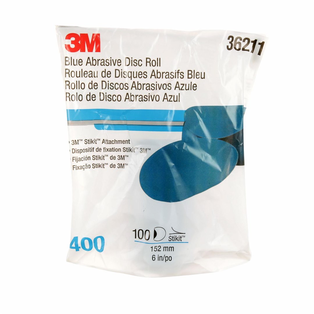 3M Sandpaper, Stikit ™, Sanding Disc, Used for Repair and Paint Preparation Process, 400 Grit, 6 Inch Diameter, Dry Use Only, Aluminum Oxide – 36211