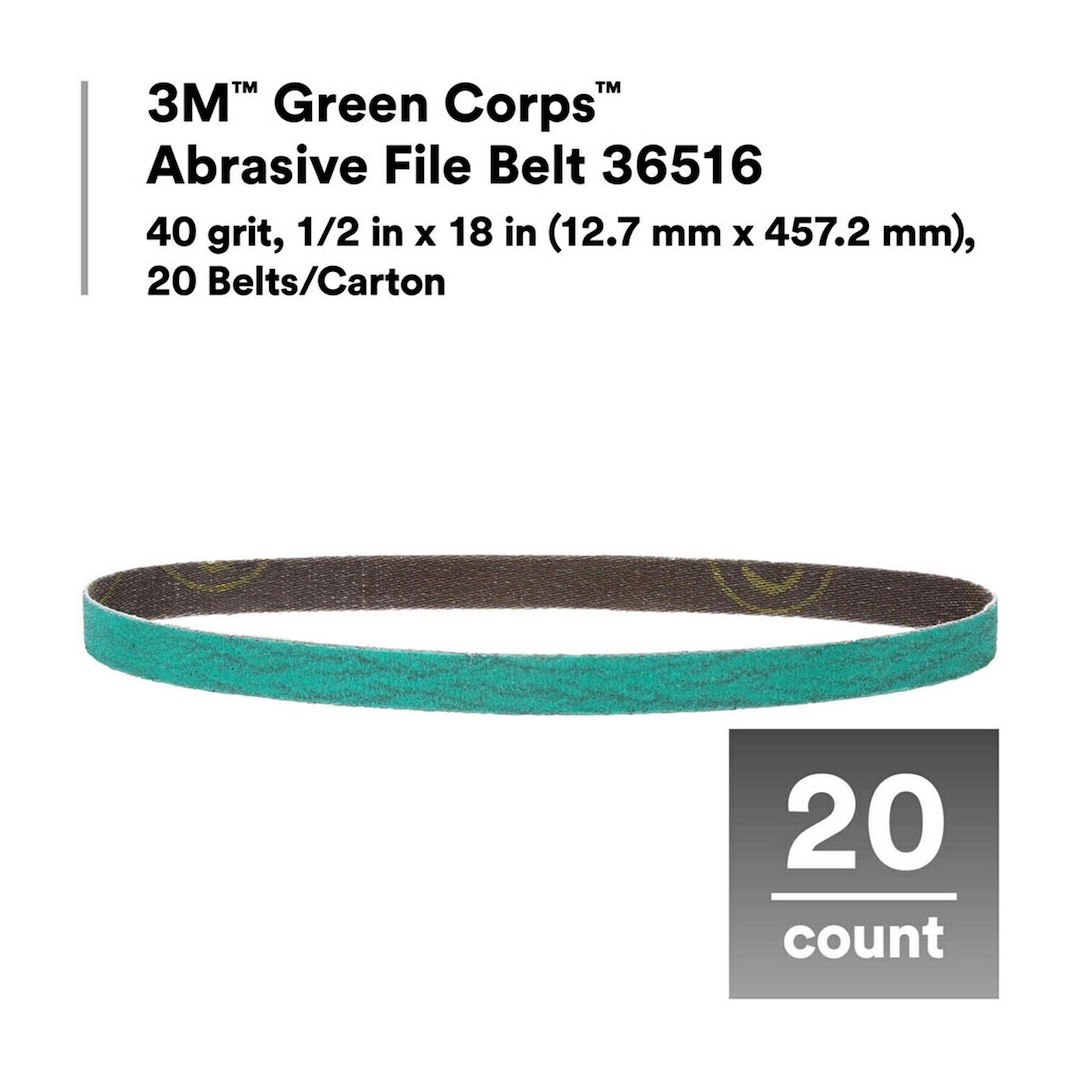 3M Sandpaper, Green Corps ™, Sanding Belt, For Rust Removal/ Paint Removal/ Deburring/ Spot Weld Removal/ Hem Flange Removal – 36516
