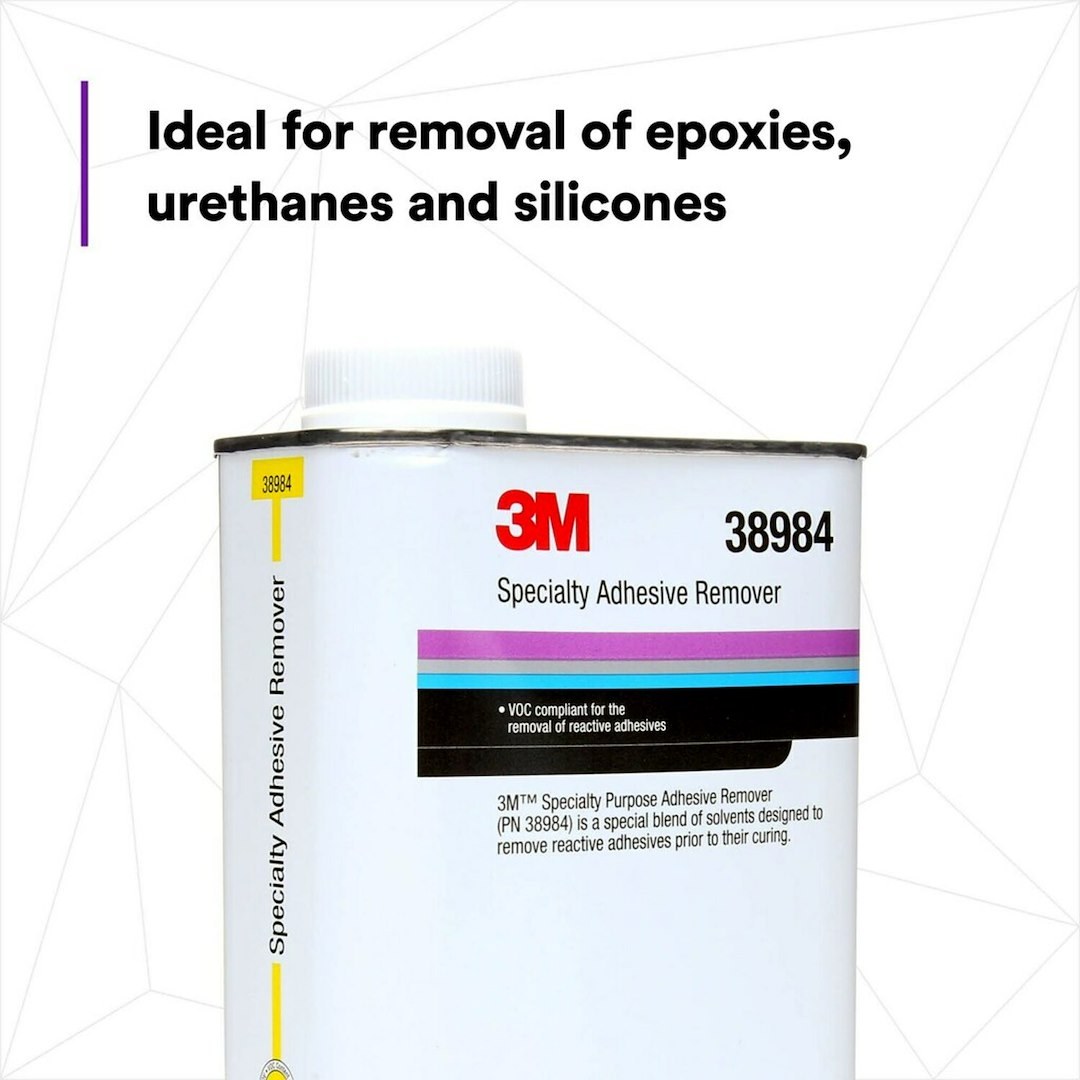 3M Adhesive Remover, Use to Remove Reactive Adhesives from Variety of Substrates, 1 Quart Can, Single – 38984
