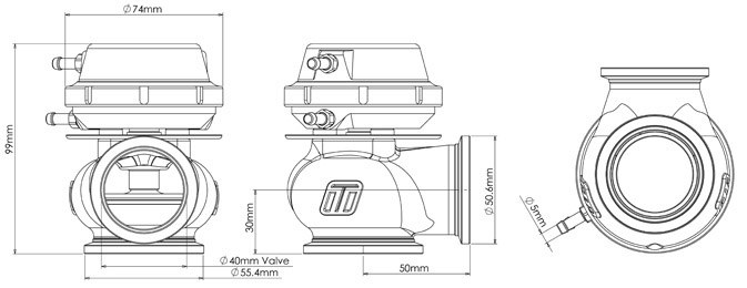 3M Turbocharger Wastegate, Comp-Gate40, Black, 40 MM, 7 PSI – 46005