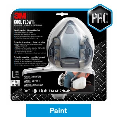 3M Respirator, Half Mask Respirator, P95 Rated, Niosh Approved, Dual Headbands, Single – 52766