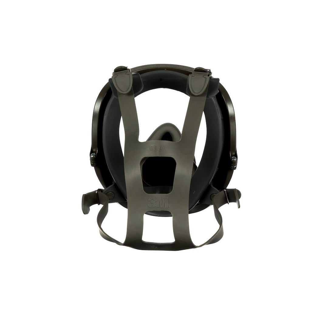 3M Respirator, Full Facepiece Reusable Respirator, 4 Point Strap, Large Size, Single, With Strap/ Silicone Faceseal and Exhalation Valve – 54159