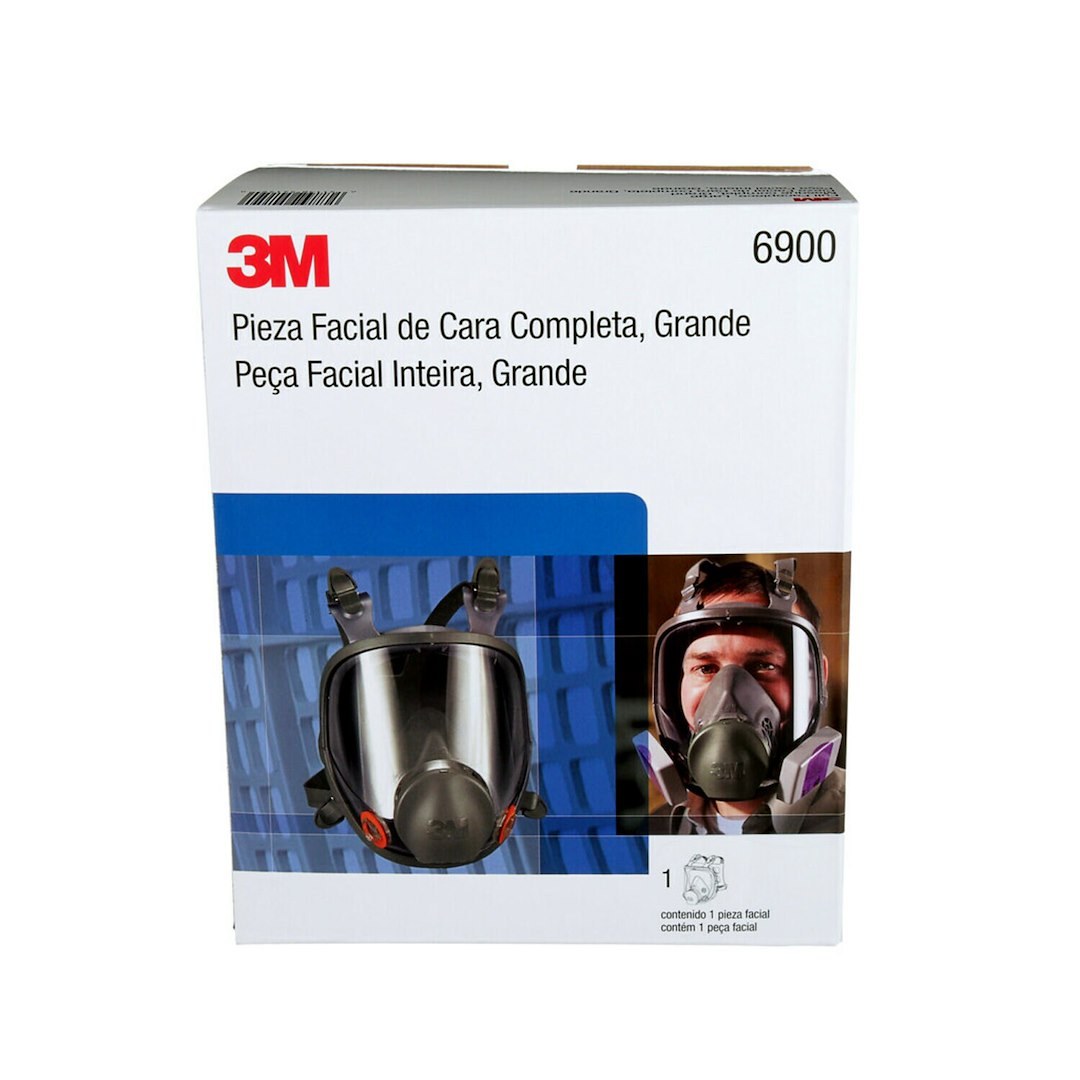 3M Respirator, Full Facepiece Reusable Respirator, 4 Point Strap, Large Size, Single, With Strap/ Silicone Faceseal and Exhalation Valve – 54159