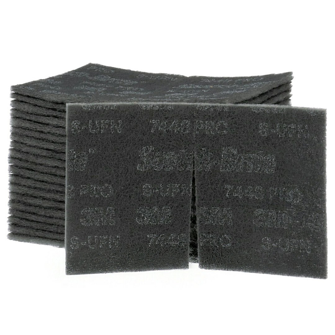3M Sanding Pad, Scotch-Brite™, Used for Cleaning/ Blending/ Prepping/ Finishing on Metal/ Wood/ Plastics/ Composites, Gray, Ultra Fine Pad – 64935