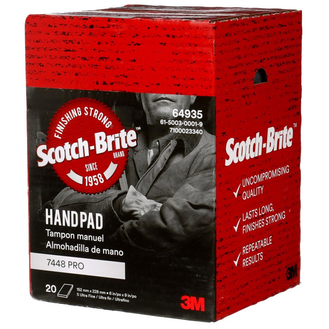 3M Sanding Pad, Scotch-Brite™, Used for Cleaning/ Blending/ Prepping/ Finishing on Metal/ Wood/ Plastics/ Composites, Gray, Ultra Fine Pad – 64935