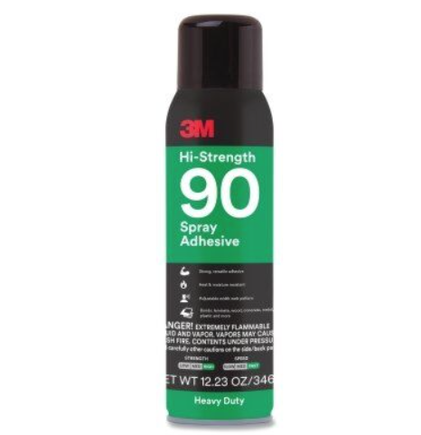 3M Adhesive, Hi-Strength 90, Use to Bond Laminate/ Wood/ Concrete/ Metal/ Plastic, One 12.23 Ounce Aerosol Can – 86235