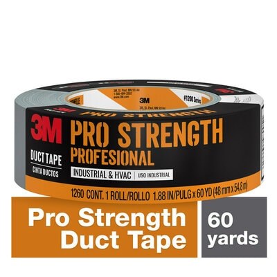 3M Duct Tape, Pro Strength, 1.88 Inch Width X 60 Yard Length Roll, Gray, Single – 98005