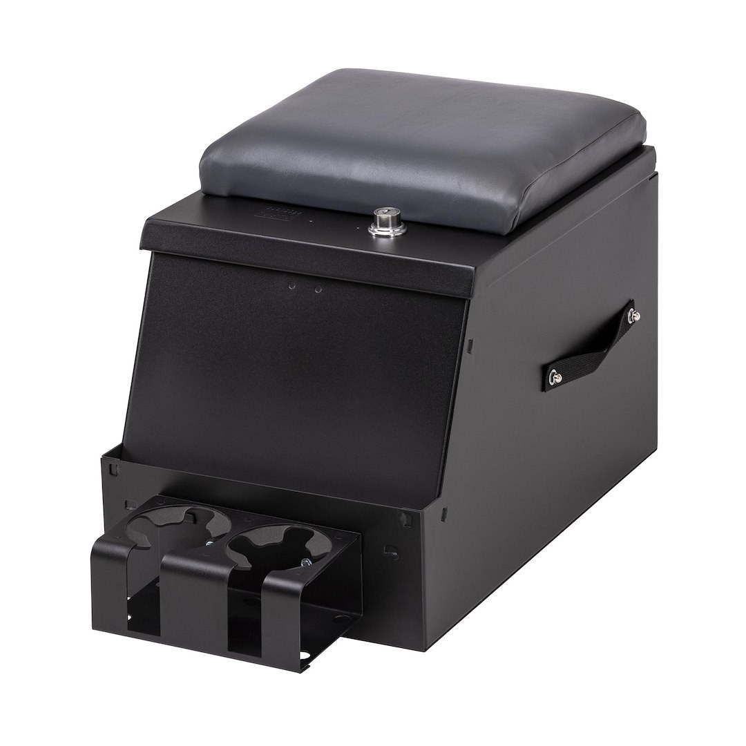 Tuffy Sec Console, Series II, Floor Mount, 12-1/2 Inch Width, Locking, Powder Coated Black, Steel – 016-C03