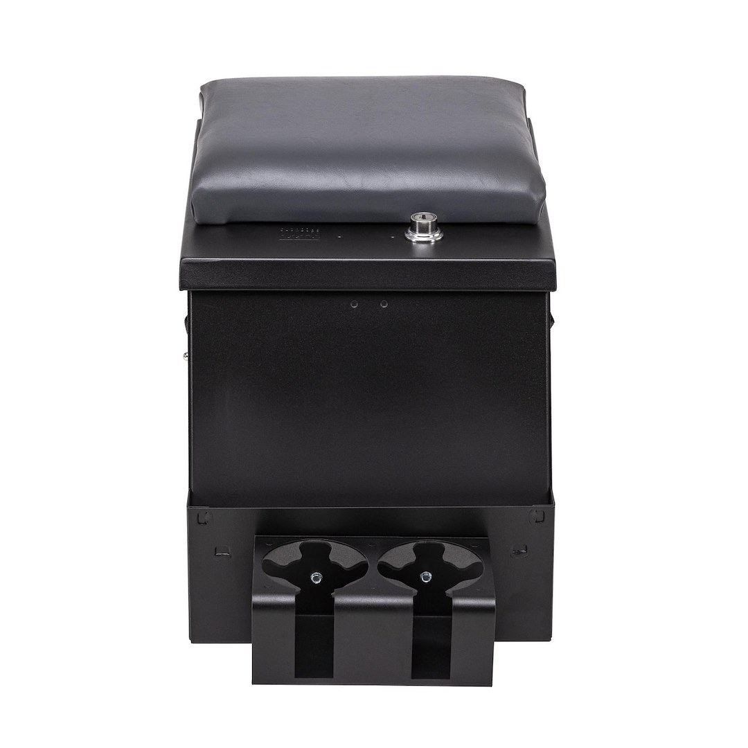 Tuffy Sec Console, Series II, Floor Mount, 12-1/2 Inch Width, Locking, Powder Coated Black, Steel – 016-C03