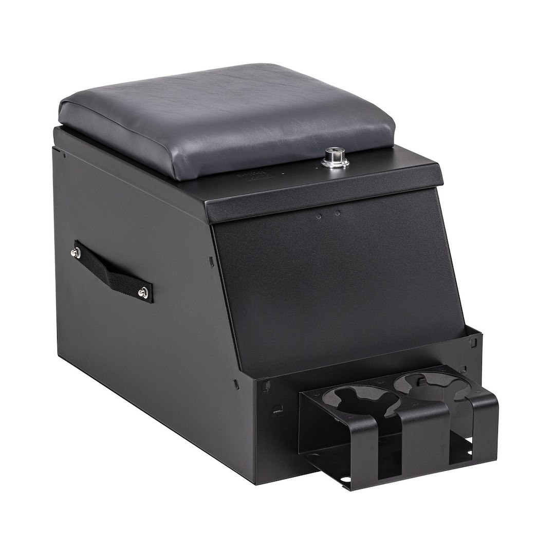 Tuffy Sec Console, Series II, Floor Mount, 12-1/2 Inch Width, Locking, Powder Coated Black, Steel – 016-C03