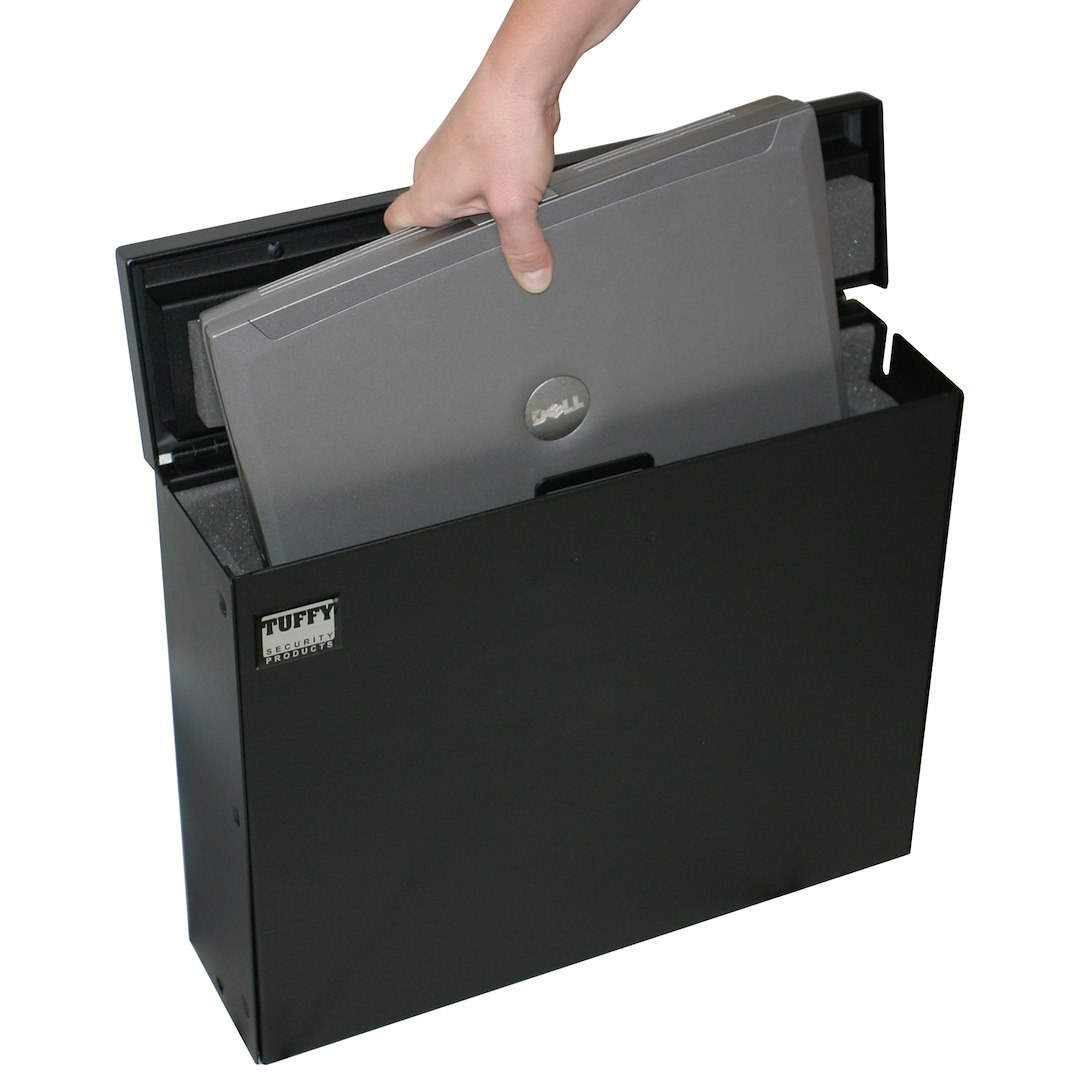 Tuffy Sec Laptop Security Kit, Steel, Powder Coated, Black, 18-5/16 Inch Width X 5-1/4 Inch Depth X 14-1/4 Inch Height Overall Size – 182-01