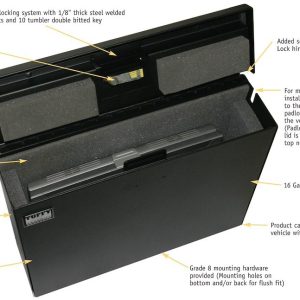 Tuffy Sec Laptop Security Kit, Steel, Powder Coated, Black, 18-5/16 Inch Width X 5-1/4 Inch Depth X 14-1/4 Inch Height Overall Size – 182-01