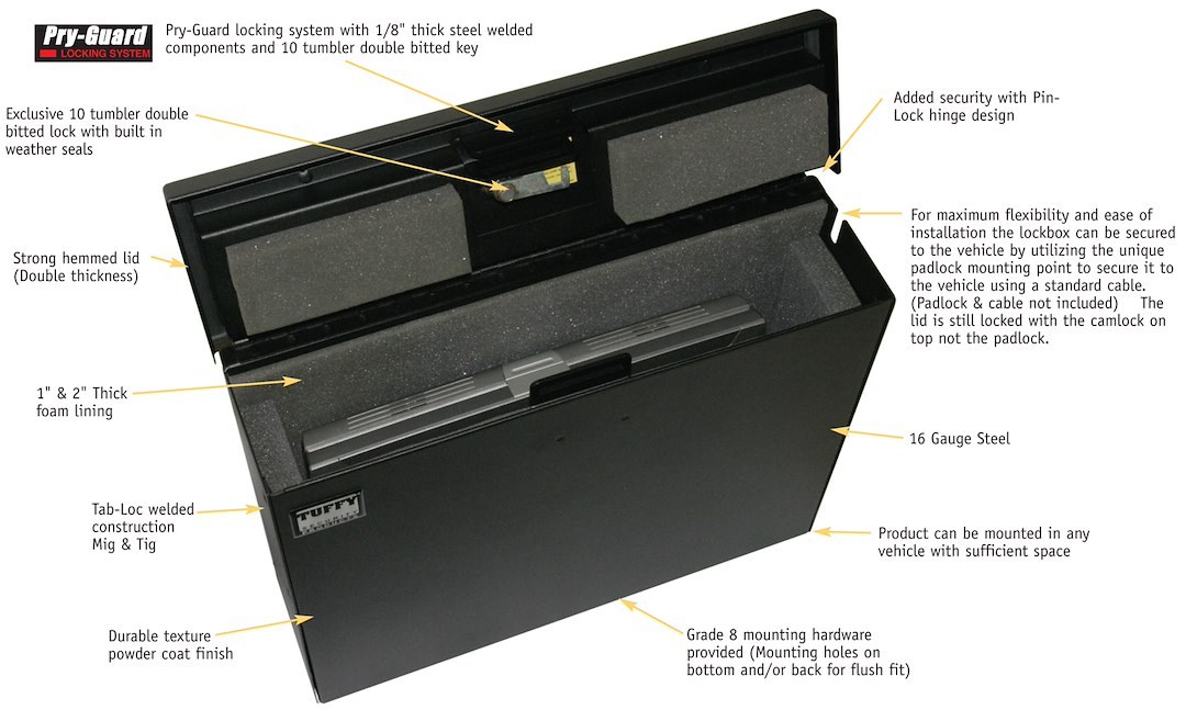 Tuffy Sec Laptop Security Kit, Steel, Powder Coated, Black, 18-5/16 Inch Width X 5-1/4 Inch Depth X 14-1/4 Inch Height Overall Size – 182-01
