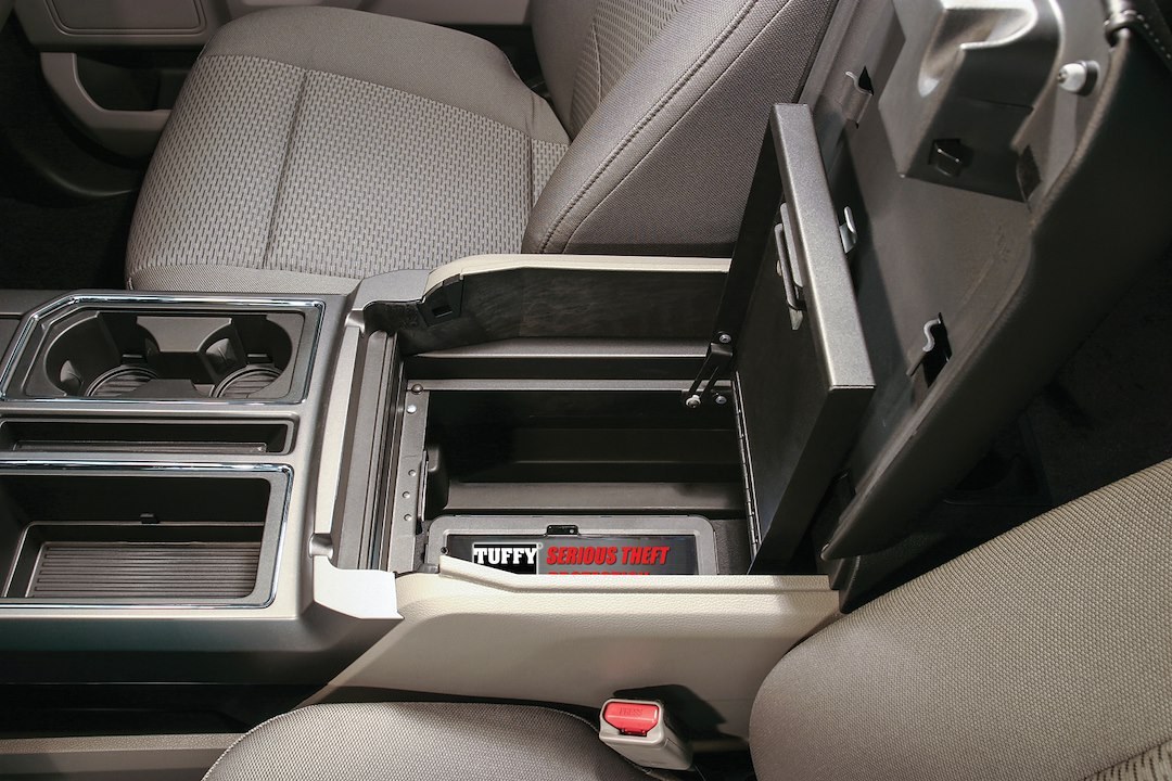 Tuffy Sec Console Security Insert, With Standard Key Lock, Powder Coat, Black, Steel – 317-01